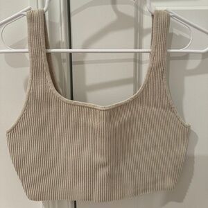 ARITZIA MATTE PEARL CROPPED TANK TOP (SIZE MEDIUM)